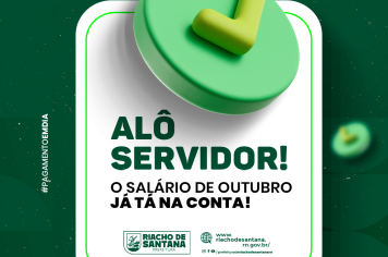 Pagamento dos servidores referente a outubro