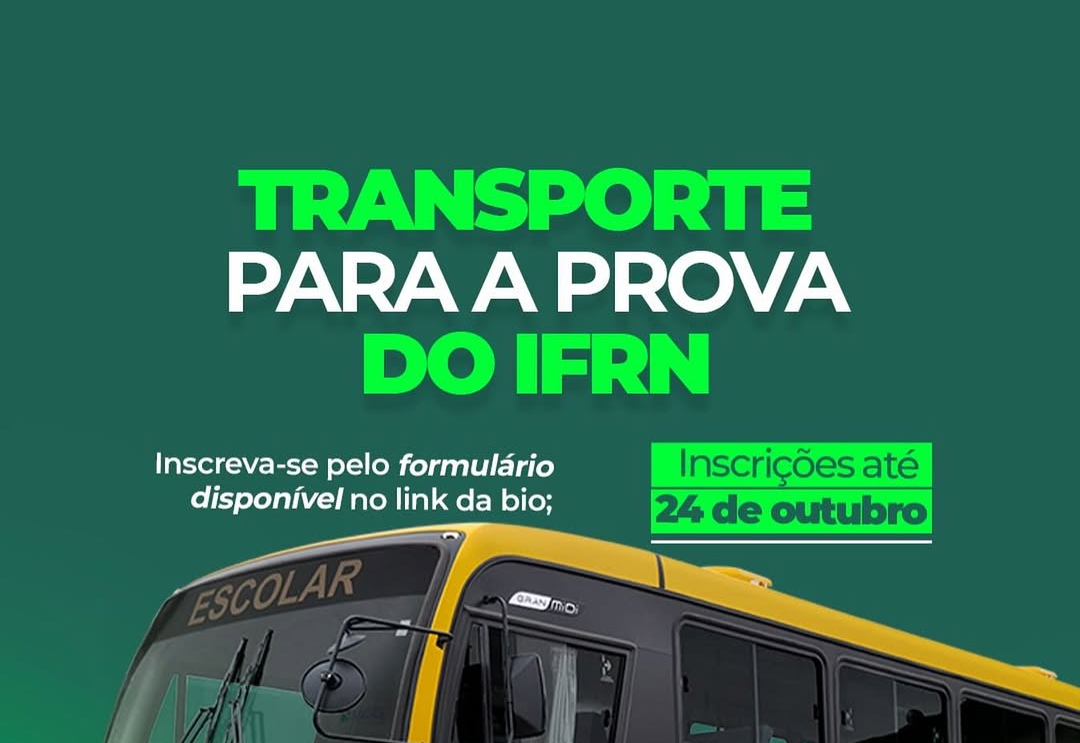 Transporte gratuito para a prova do IFRN 2026